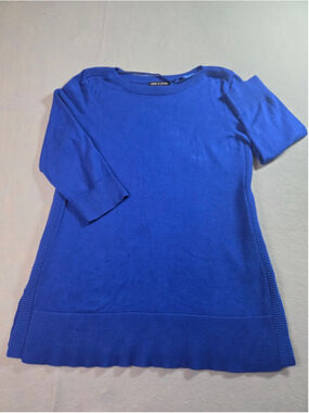 Women's Cable & Gauge Blue Crew Neck Sweater Size L